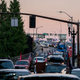 Pro-Trump supporters drive into downtown during a rally in support of the president on August 29, 2020 in Portland, Oregon
